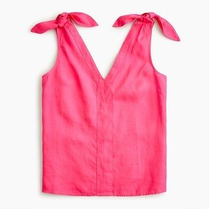 J Crew linen shoulder tie top